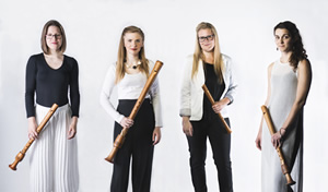 Palisander recorder quartet with their recorders